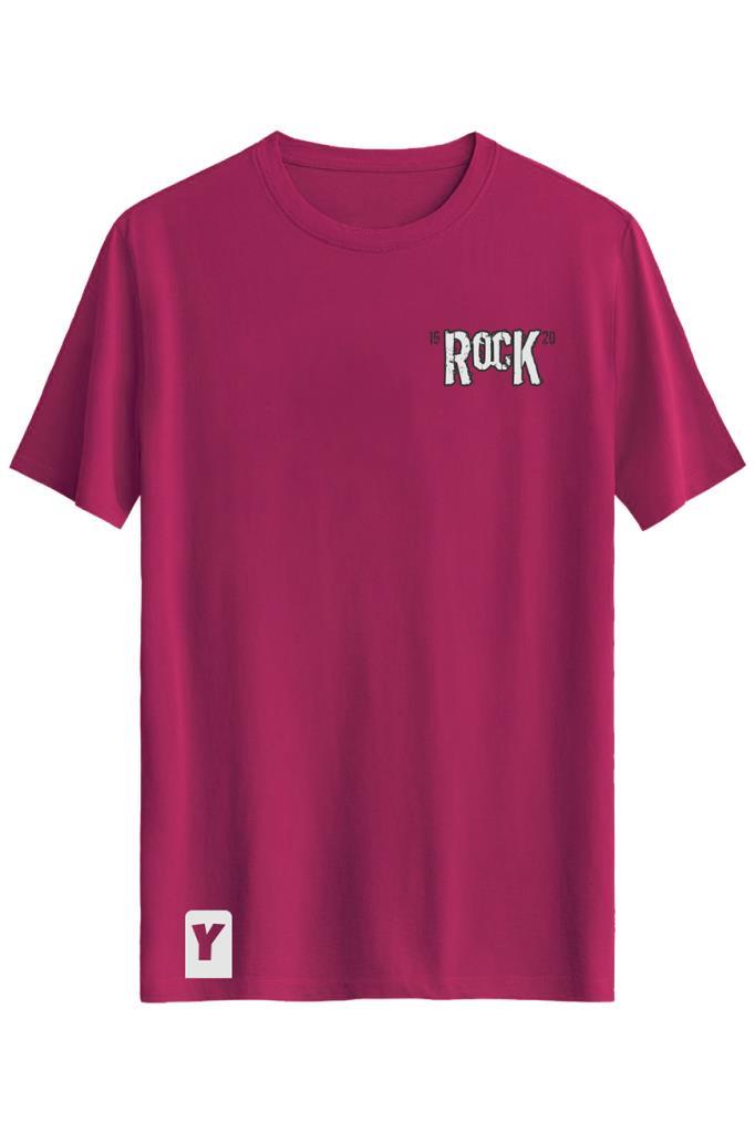 Bellance Gitar Baskılı Slim Fit Tişört Bisiklet Yaka T-Shirt Pembe