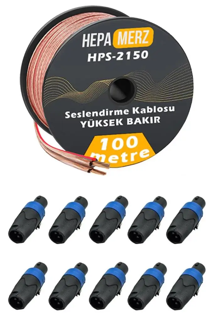 Hepa Merz Connection Paket-13 Hoparlör Kablosu Speakon Konnektör Paketi