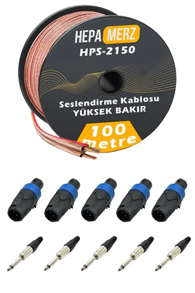 Hepa Merz Connection Paket-14 Hoparlör Kablosu Jack Speakon Konnektör Paketi