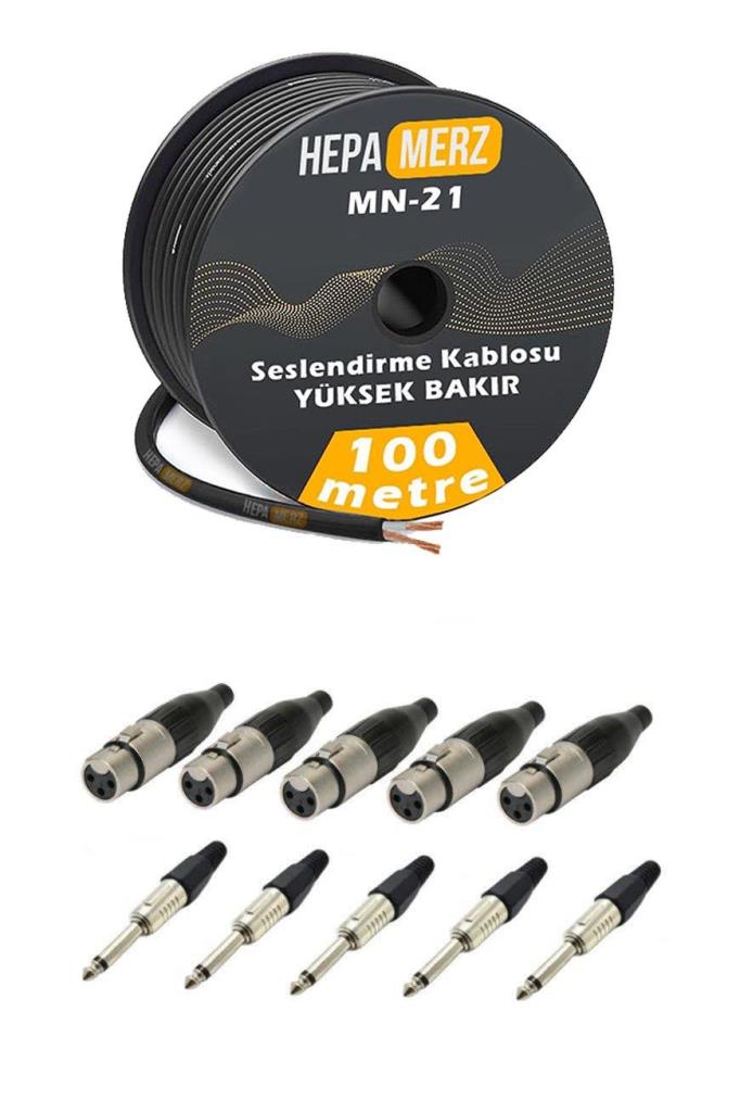 Hepa Merz Connection Paket-6 Mikrofon Kablosu XLR-JAK Konnektör Paketi