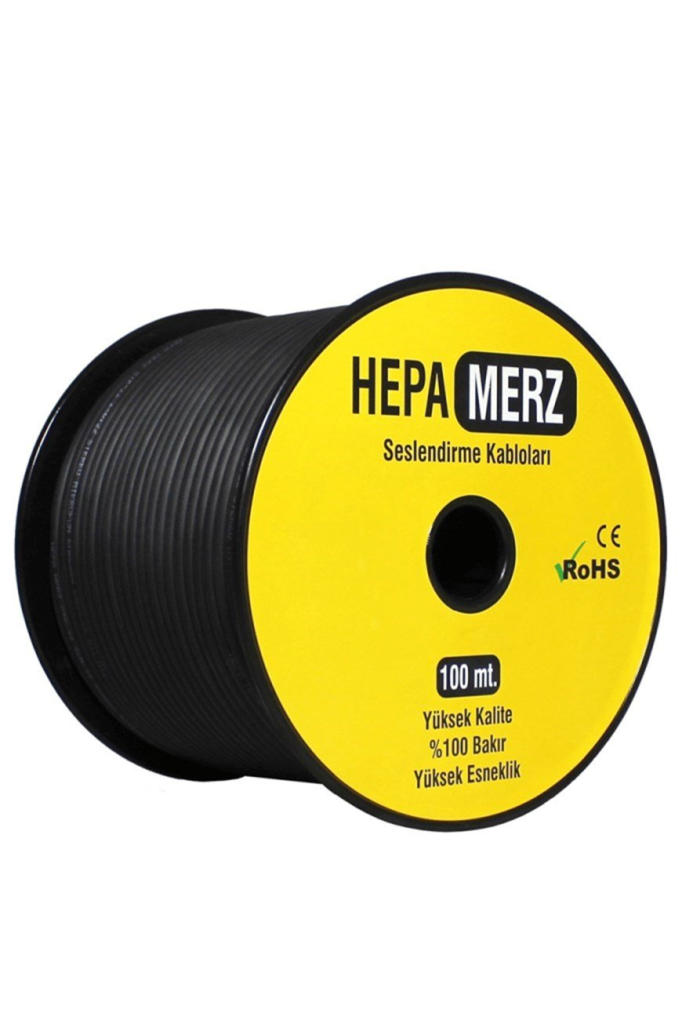 Hepa Merz EK-103 Mono Mikrofon Kablosu 1x0.22 mm 100 Mt. %100 Bakır (İNCE SLİM KABLO)