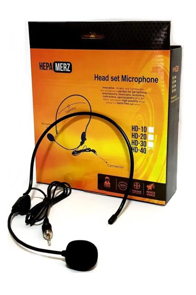 Hepa Merz HD40 Headset Kafa Mikrofon (3.5 mm İçten Vidalı Bel Pedleri İle Uyumlu)