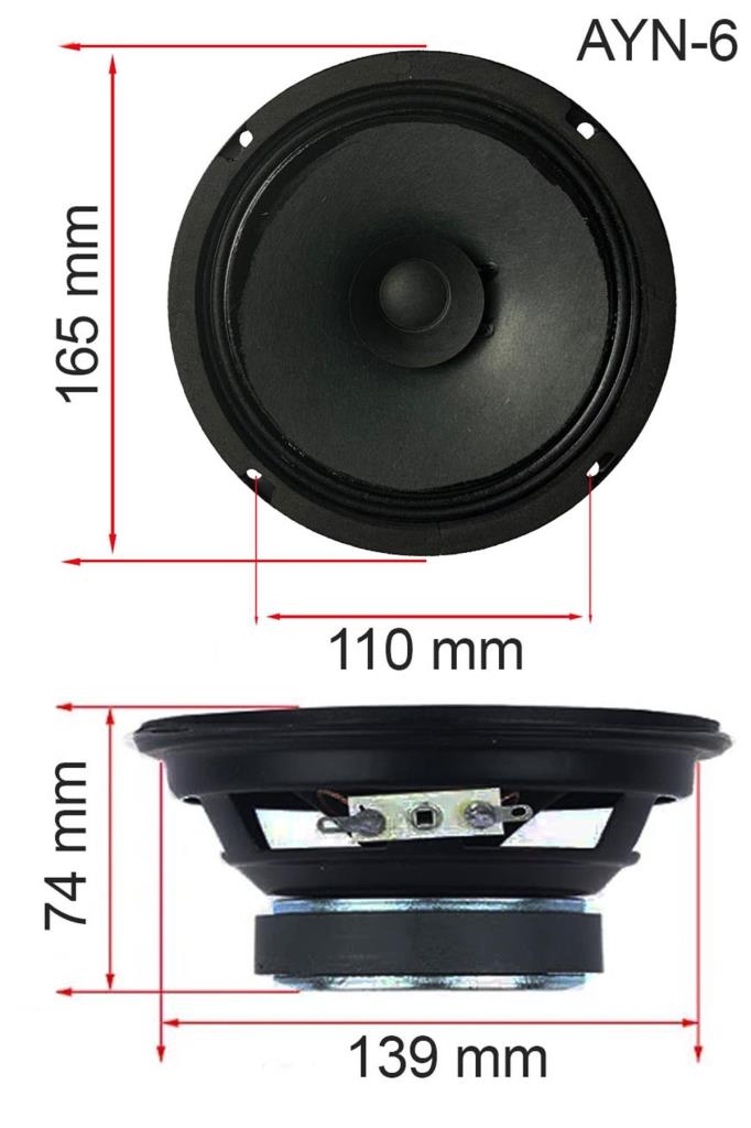 Lastvoice AYN-6 Full Kağıt 100 Watt 8 Ohm 16 cm 6 İnç Hoparlör (Adet)