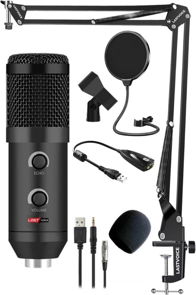 Lastvoice BM300-STA USB Tak Çalıştır Condenser Mikrofon Full Set