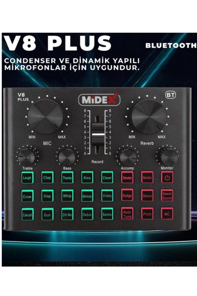 Lastvoice BM800 Live Set Efektli Ses Kartı Mikrofon Stand Kayıt Canlı Yayın Seti (PC ve Telefon)