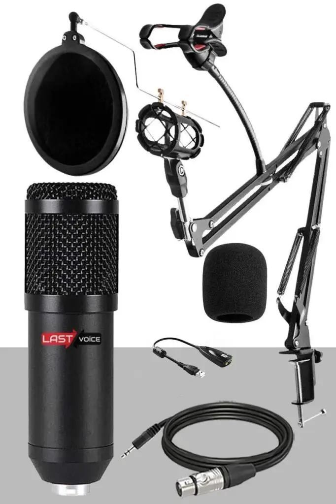 Lastvoice BM800 Mikrofon + Set-01 Stand + Shock Mount + Filtre + Ses Kartı