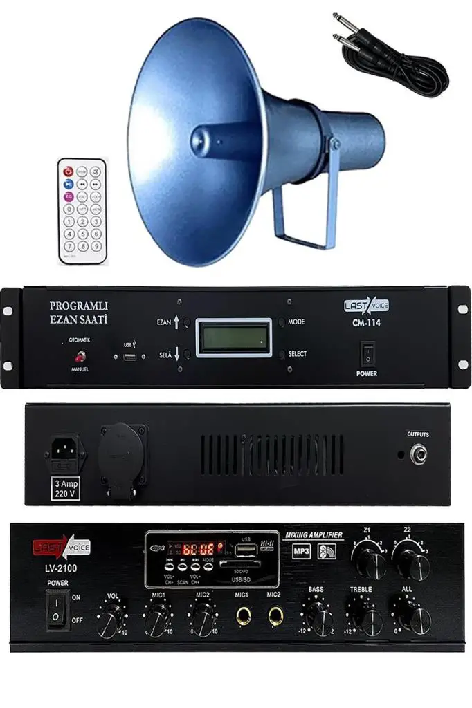 Lastvoice Ekonomik Set-2 Ezanmatik 100W Anfi ve Hoparlör Seti