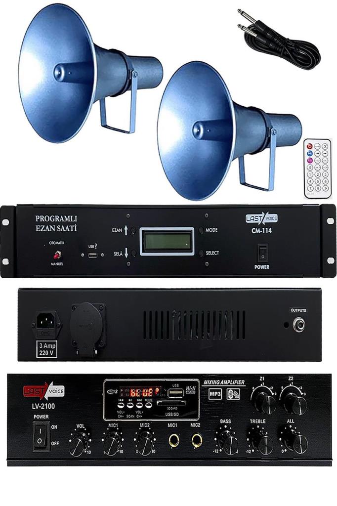 Lastvoice Ekonomik Set-3 Ezanmatik 100W Anfi ve Hoparlör Seti