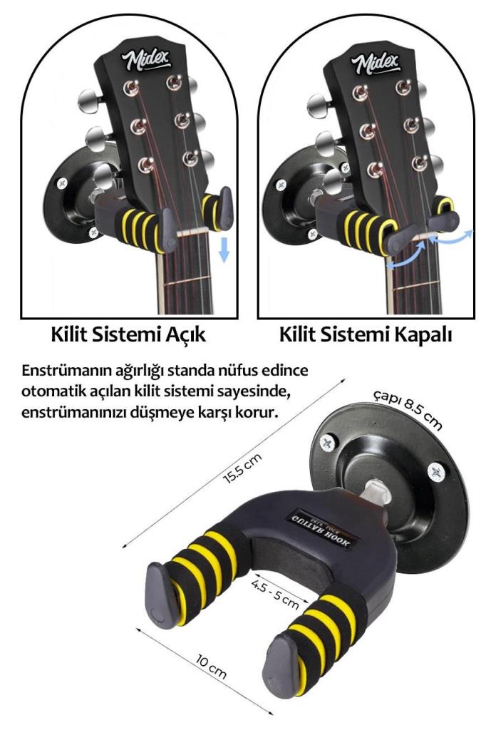 Lastvoice GPR-652X 2`Lİ SET Üst Kalite Gitar Duvar Askısı Standı Aparatı (2 Adet)