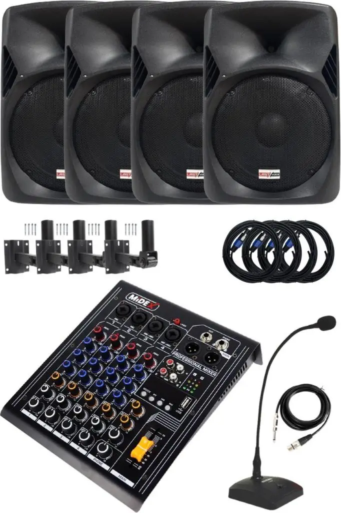 Lastvoice Hall Paket-4 Ses Sistemi Mixer Hoparlör Paketi (Kapalı Alan toplantıları İçin)