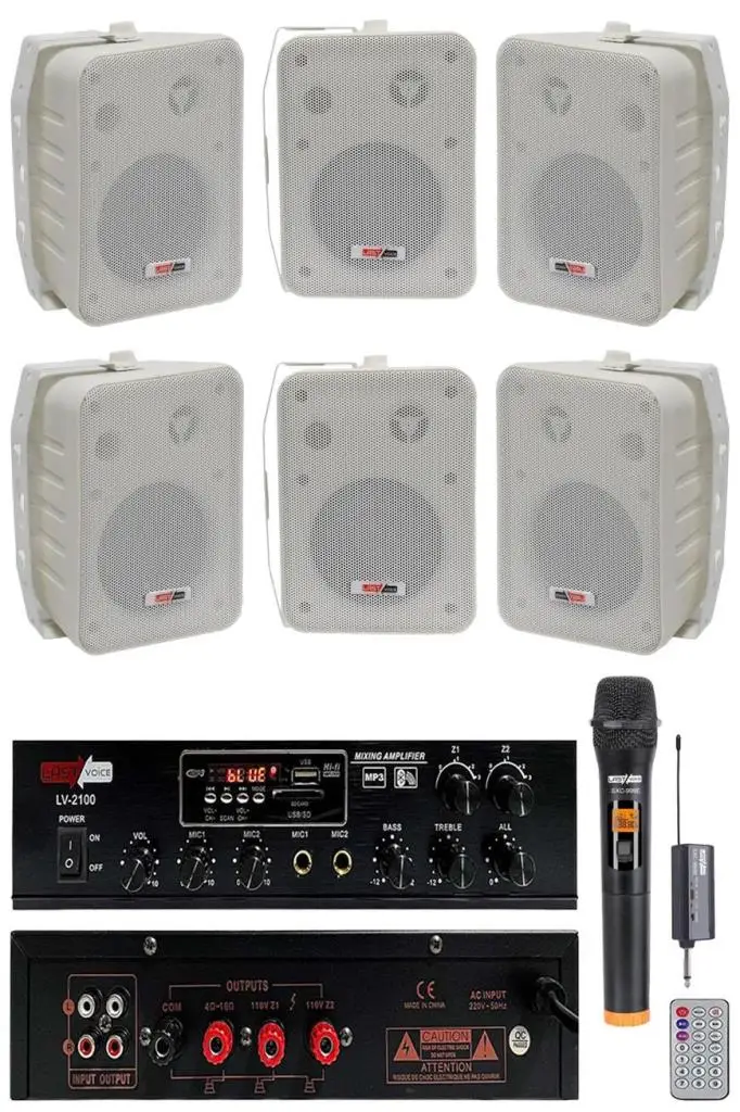 Lastvoice Large Plus Paket-5 Hoparlör ve Anfi Anons Ses Sistemi Seti