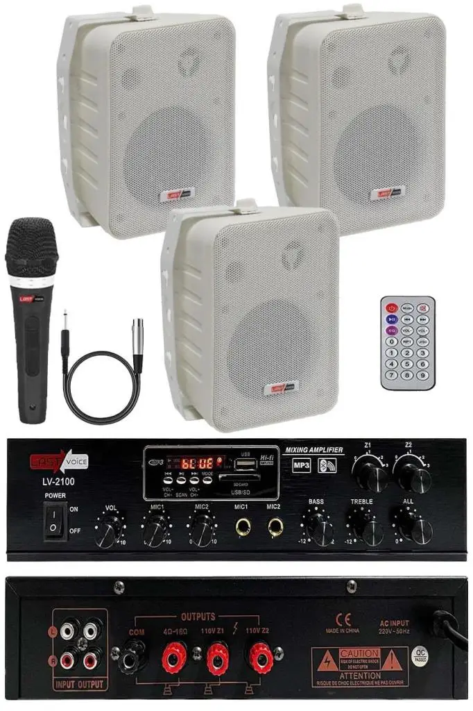 Lastvoice Soft Paket-2 Hoparlör Anfi Mikrofon Mağaza Ses Sistemi Seti