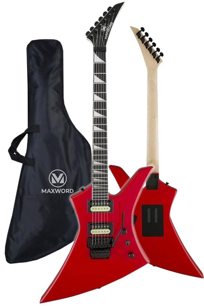 Maxword DG-34RD-25AMP Kelly Kasa Floyde Rose 2x Zebra HH Manyetik 25W Amfili Elektro Gitar