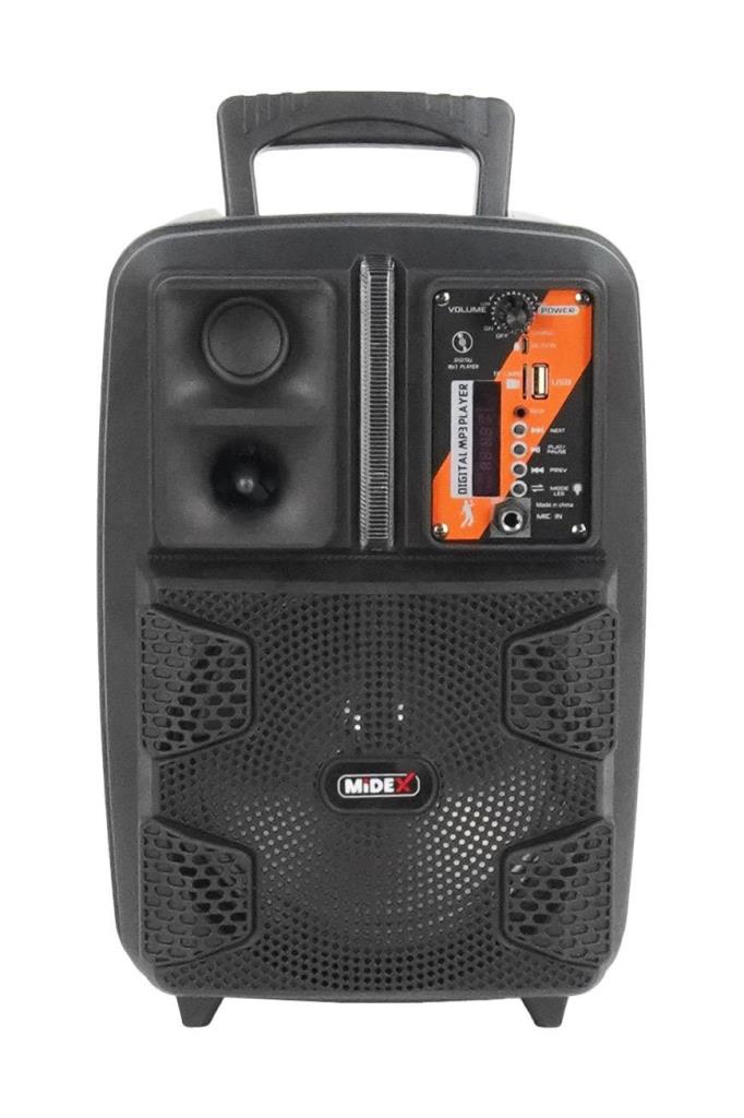 Midex 150 Watt Mikrofonlu Karaoke Eğlence Işıklı Ses Sistemi MXR-150 (Bluetooth Kayıt Usb Şarjlı)