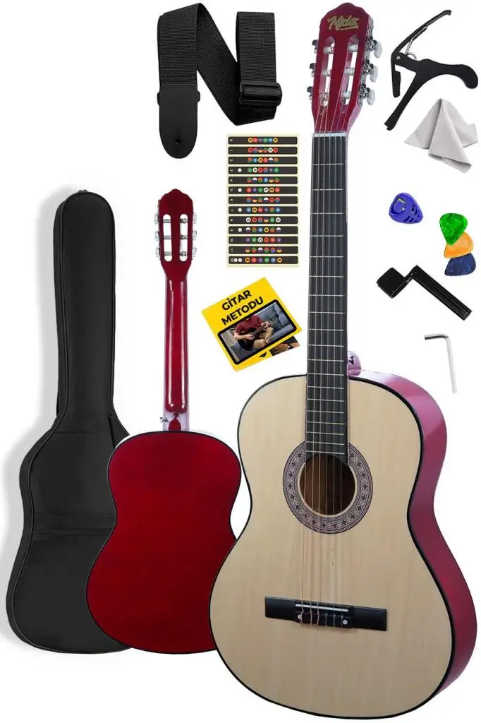 Midex CG-270NT Doğal Renk Klasik Gitar 4/4 Yetişkin Boy Sap Ayarlı Full Set