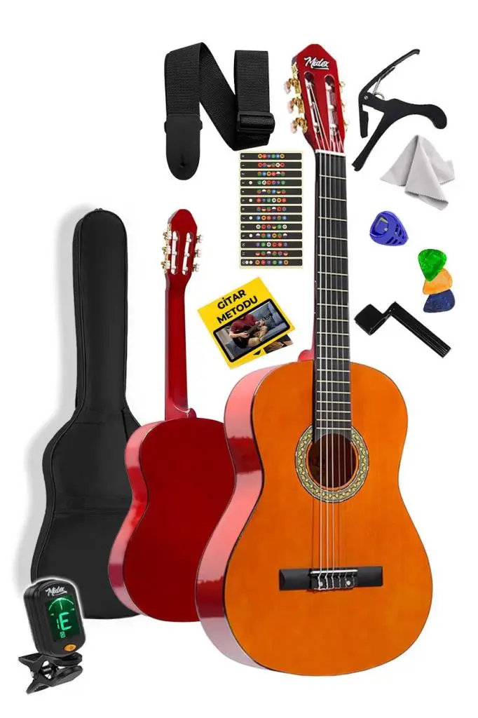 Midex CG-34YL-PAK Kaliteli 34 İnç 1/2 Junior Çocuk Gitarı 4-8 Yaş Arası (Çanta Tuner Askı Pena Metod)