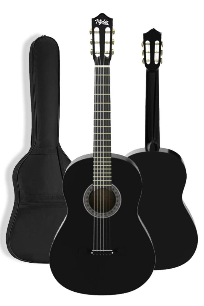 Midex CG-36BK Kaliteli 36 İnç 3/4 Junior Çocuk Gitarı 8-12 Yaş Arası (Çanta Askı Pena Metod)