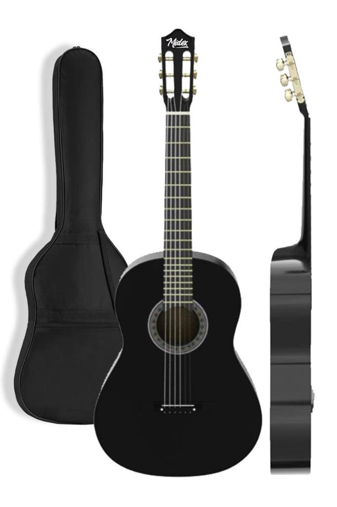 Midex CG-36BK Kaliteli 36 İnç 3/4 Junior Çocuk Gitarı 8-12 Yaş Arası (Çanta Askı Pena Metod)