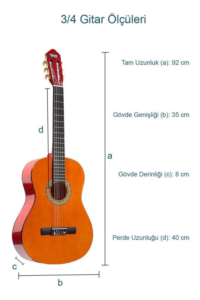 Midex CG-36YL Kaliteli 36 İnç 3/4 Junior Çocuk Gitarı 8-12 Yaş Arası (Çanta Askı Pena Metod)