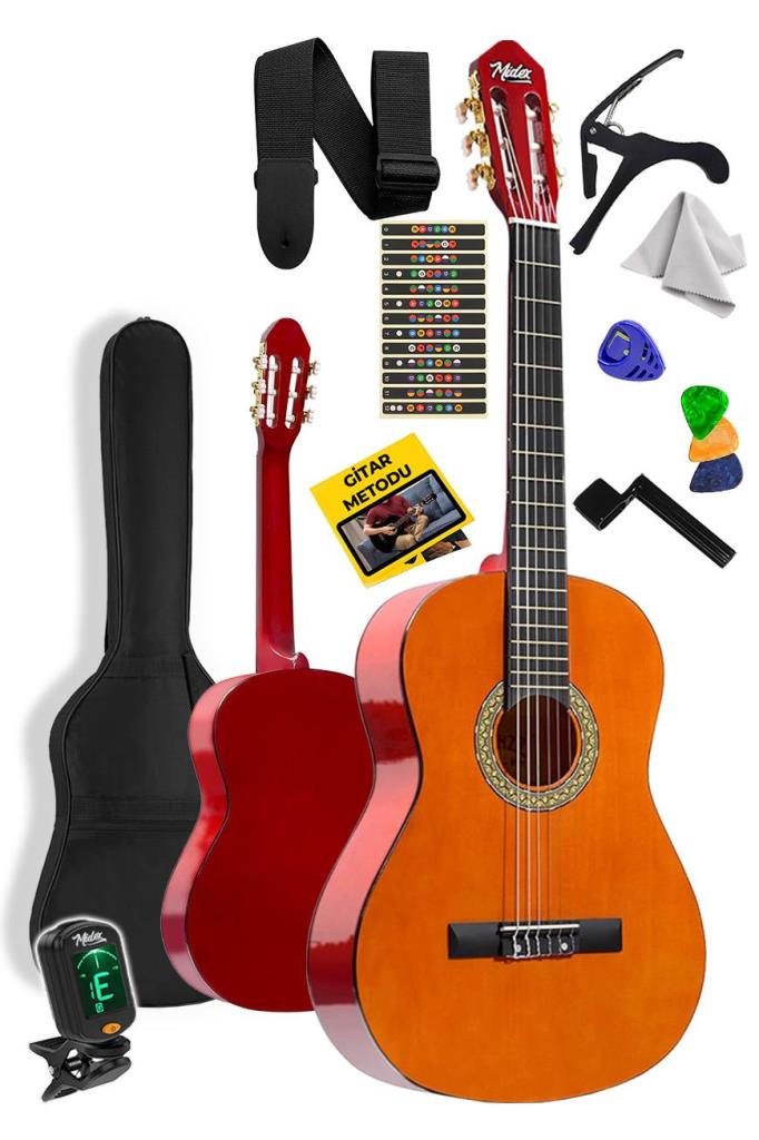 Midex CG-36YL-PAK Kaliteli 36 İnç 3/4 Junior Çocuk Gitarı 8-12 Yaş Arası (Çanta Tuner Askı Pena Metod)