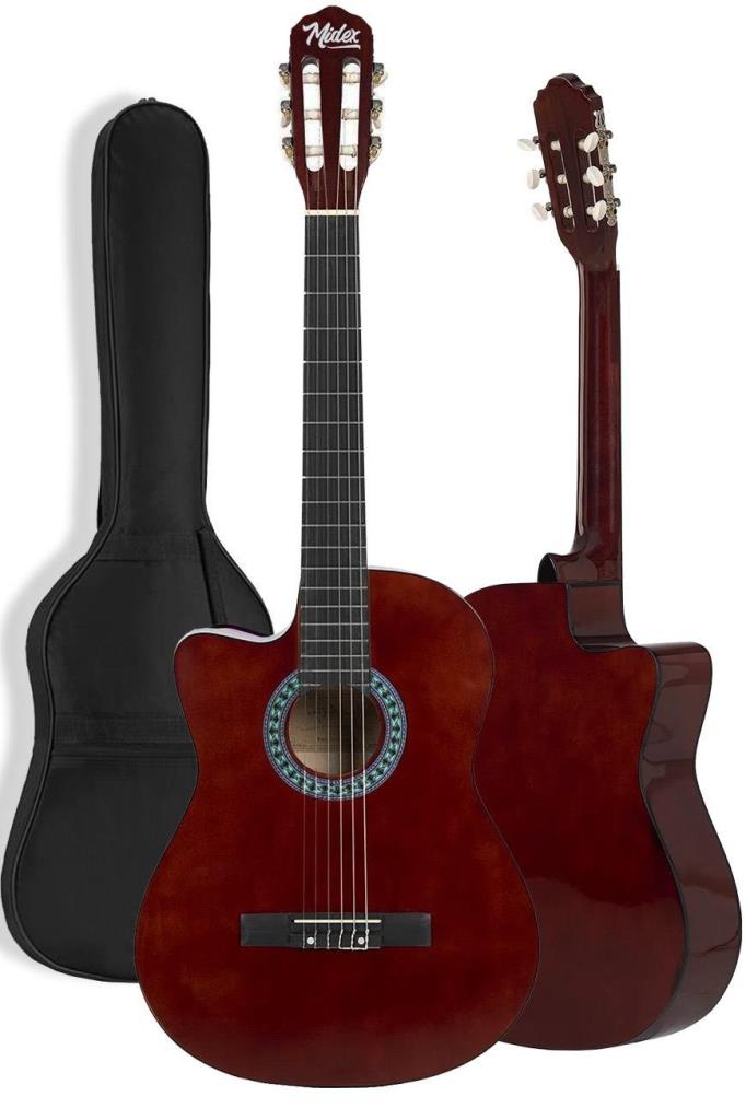 Midex CG-396BRW SOLAK Klasik Gitar Kahve Renk Full Set Sap Ayarlı 4/4 yetişkin Boy