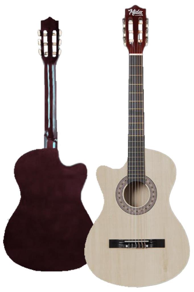 Midex CG-396NT SOLAK Klasik Gitar Natural Renk Full Set Sap Ayarlı 4/4 yetişkin Boy