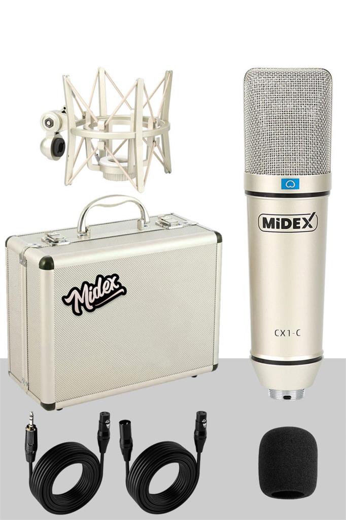 Midex CX1-C Mikrofon + GLX-800 + Kulaklık + MS06 Stand + Shock Mount Pop Filtre Set