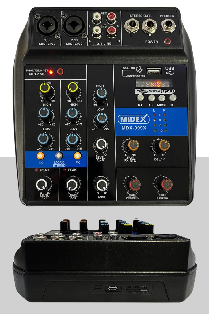 Midex CX1 Mixer Set Condenser Mikrofon Ses Kartlı Mikser + Stand + Filtre