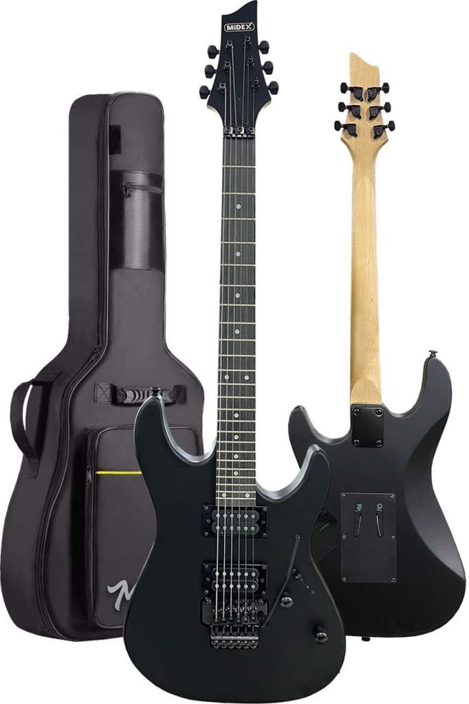 Midex GRX-300-25-AMP Profesyonel Elektro Gitar Seti 25 Watt Gainli Şarjlı Bluetooth`lu Amfi ve Full Set