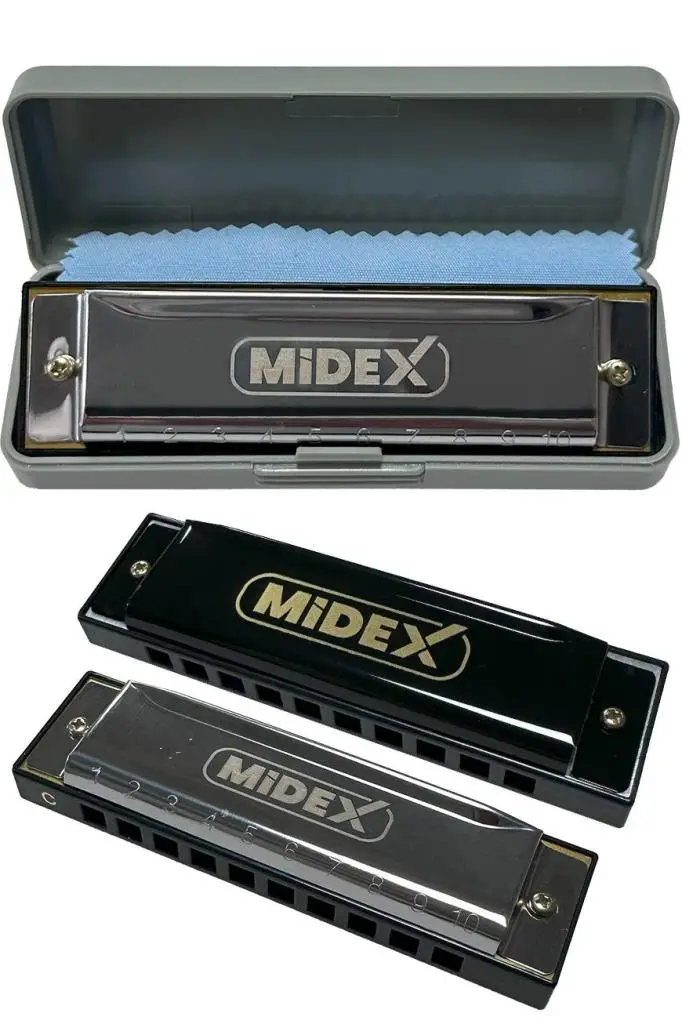 Midex HN-10SL Silver Örf Aletleri 10 Delikli Mızıka Do (c)