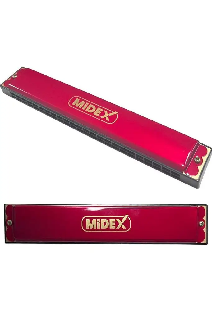 Midex HN-24RD Kırmızı 24 Delikli Mızıka Do (c)