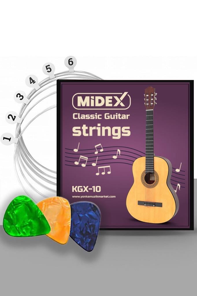 Midex KGX-10 Klasik Gitar Teli Takımı ve Pena Seti