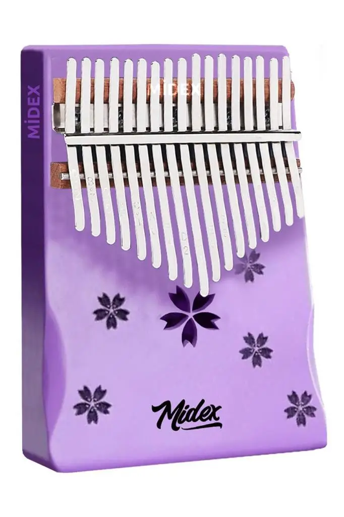 Midex KLX-870 Mor Renk Yüksek Kaliteli Ahşap Kalimba 17 Tuşlu Full Set