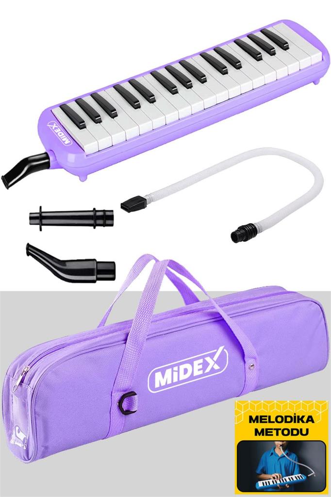 Midex ML-32PU Mor Melodika Seti 32 Tuşlu METOD HEDİYE (Tuşlarda Nota Yazmaktadır)