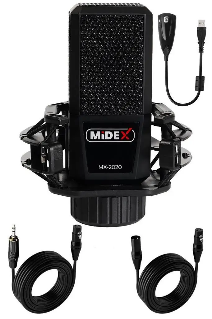 Midex MX-2020 Condenser +48V Stüdyo Ses Kayıt Mikrofonu