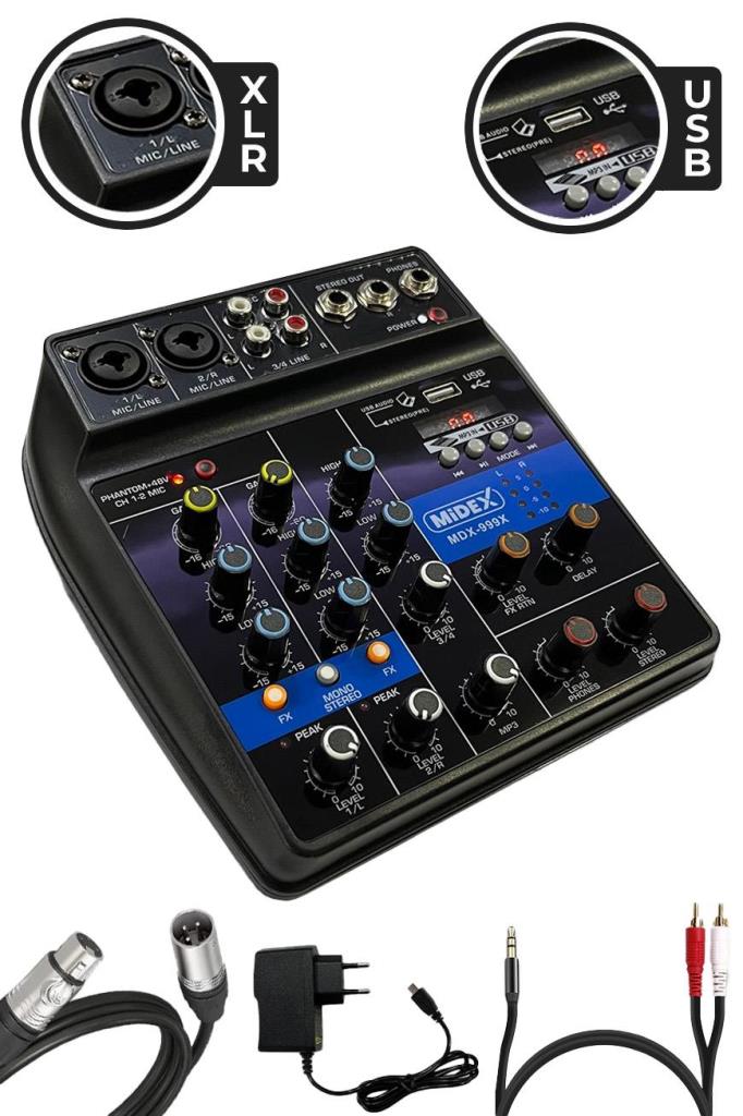 Midex MX-2020 Solo Mix Condenser Mikrofon ve Kayıt Mixer Seti