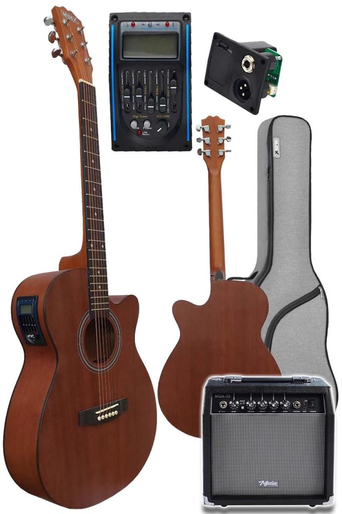 Midex Phx-188AMP Elektro Akustik Gitar 4/4 (Amfi GİGBAG Tuner Askı Capo Jak Kablo)