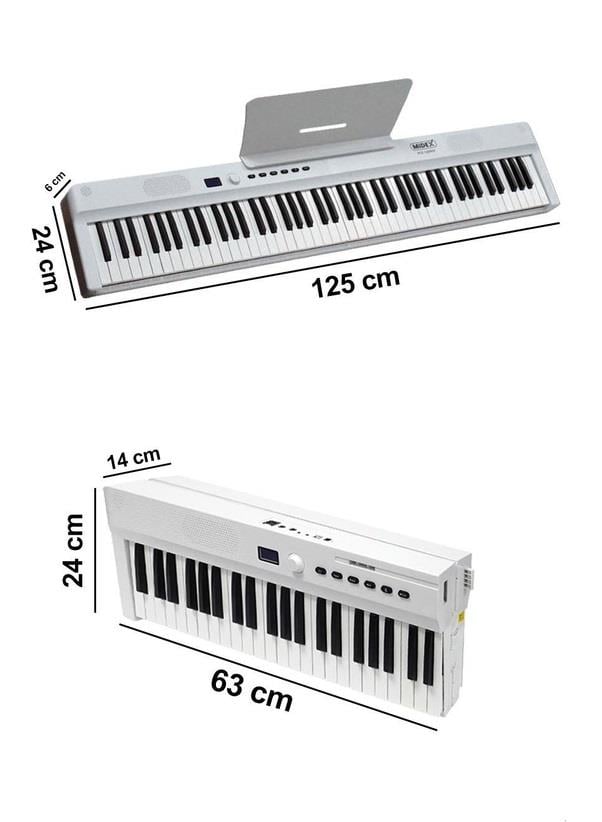 Midex PLX-120WH-ST Katlanır Taşınabilir Dijital Piyano Tuş Hassasiyetli Full Set