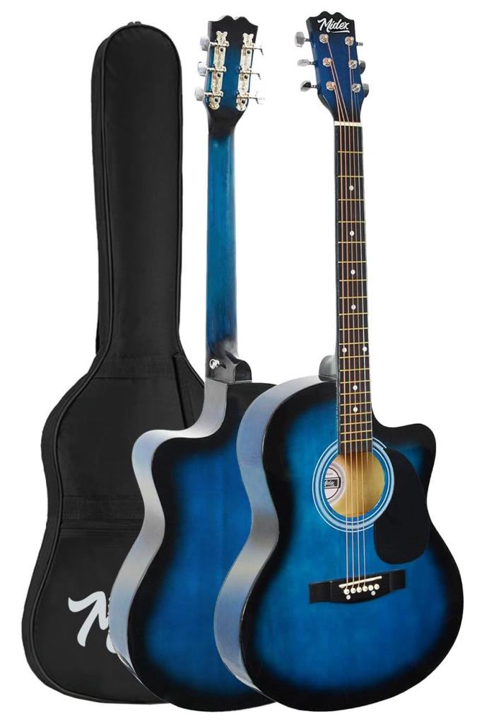 Midex RG-540BL Kaliteli Kesik Kasa Mavi 40 İnç Akustik Gitar Seti 4/4 Yetişkin