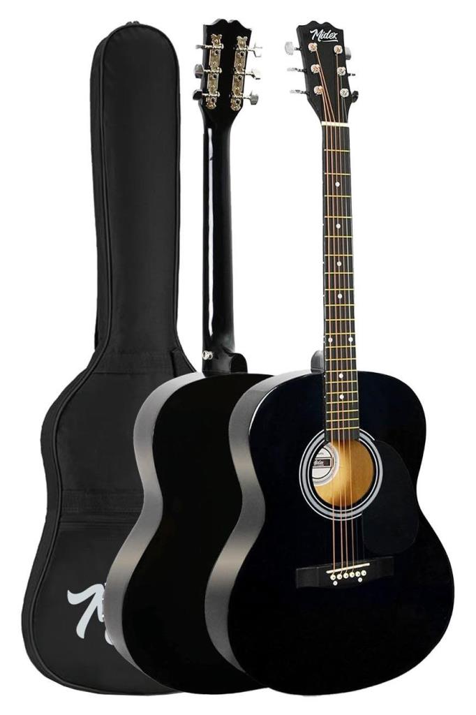 Midex RG-550BK Pack Kaliteli Siyah 40 İnç Akustik Gitar Seti 4/4 Yetişkin