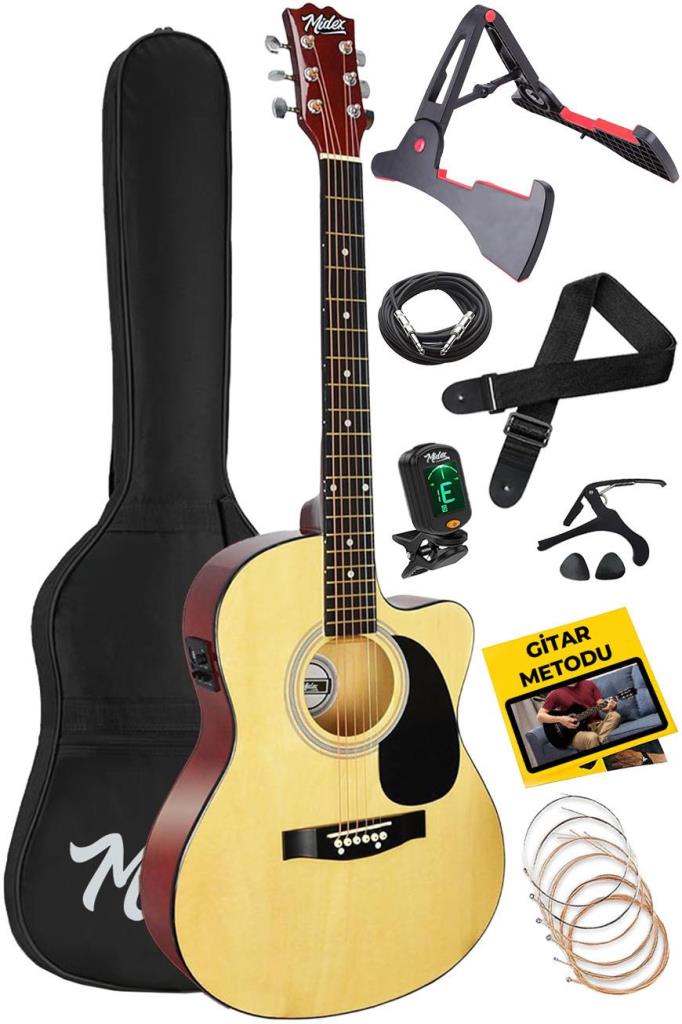 Midex RG-560NT Pack Natural Elektro Akustik Gitar Full Set Ekolayzerli 40 İnç 4/4 Yetişkin