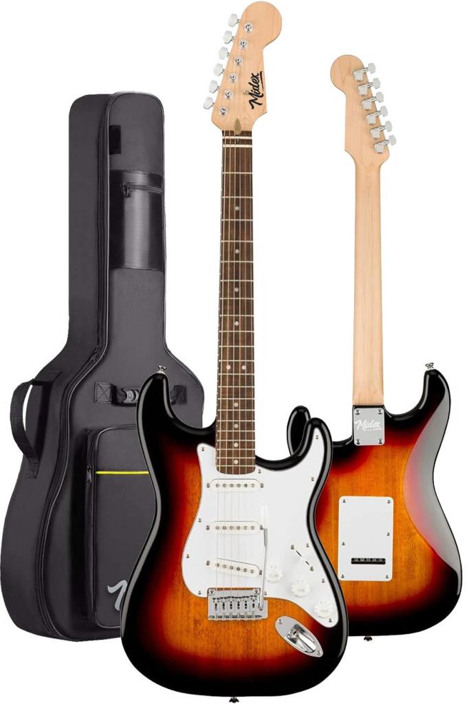 Midex RPH-30SB Gül Klavye Strat Kasa SSS Elektro Gitar Seti