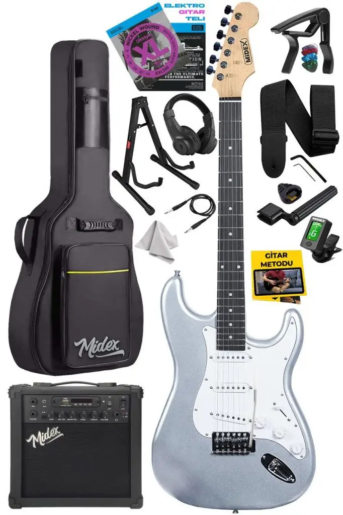 Midex RPH-30SL-25AMP Gül Klavye SSS 25W Amfili Elektro Gitar Seti