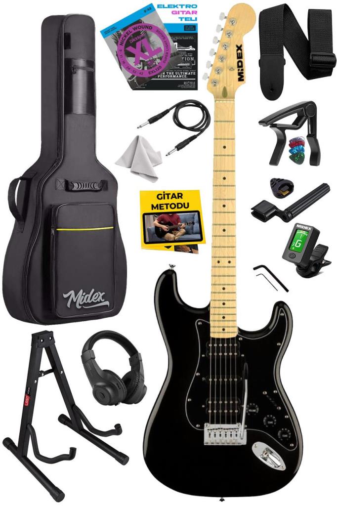 https://www.yonkamuzikmarket.com/midex-rph-40bk-st-full-black-elektro-gitar-seti-hsh-manyetik-maple-klavye-ust-kalite