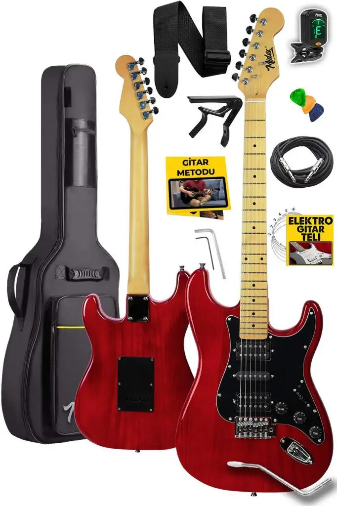 Midex RPH-40RD Profesyonel Elektro Gitar Seti HSH Manyetik Maple Klavye Üst Kalite