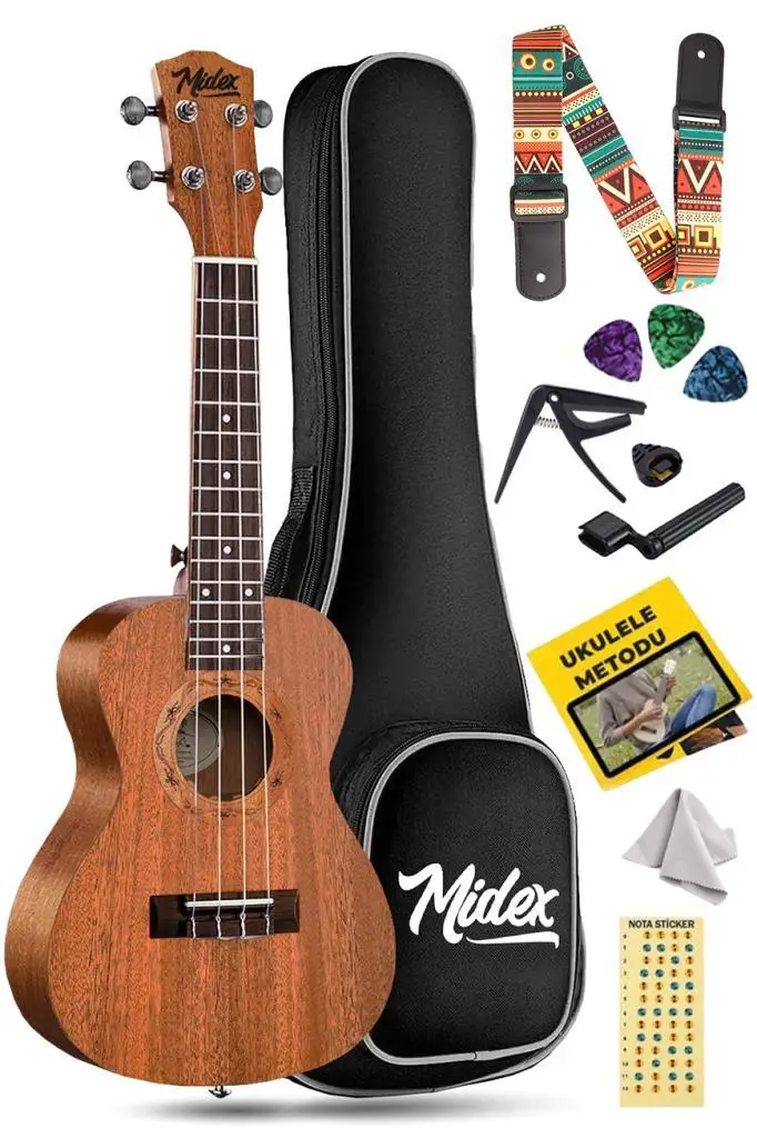 Midex SP-21M Set Maun Soprano Ukulele (Softcase Capo Metod Nota Sticker Askı Pena)