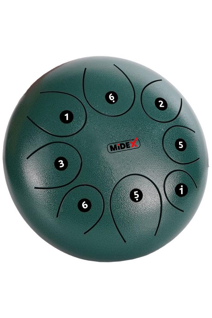 Midex TD-108GR Çelik Dil Davul Handpan 10 İnç 8 Ton Steel Tongue Drum Full Set