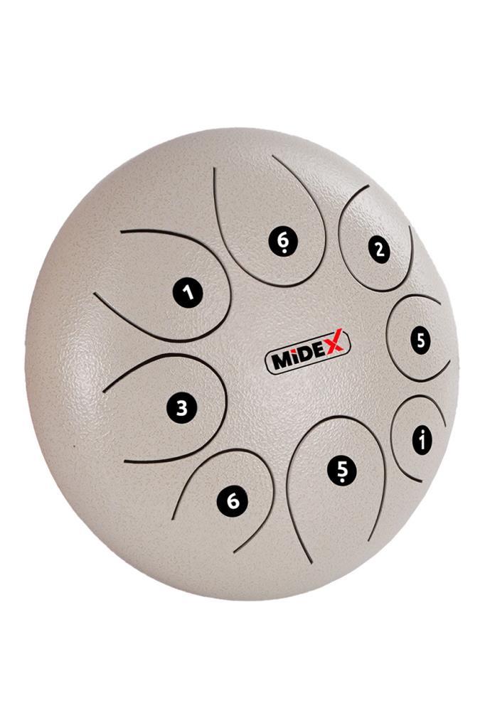 Midex TD-108WH Çelik Dil Davul Handpan 10 İnç 8 Ton Steel Tongue Drum Full Set