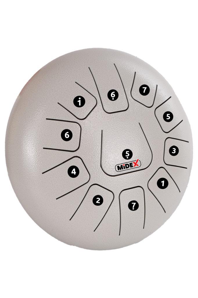 Midex TD-1211WH Çelik Dil Davul Handpan 12 İnç 11 Ton Steel Tongue Drum Full Set