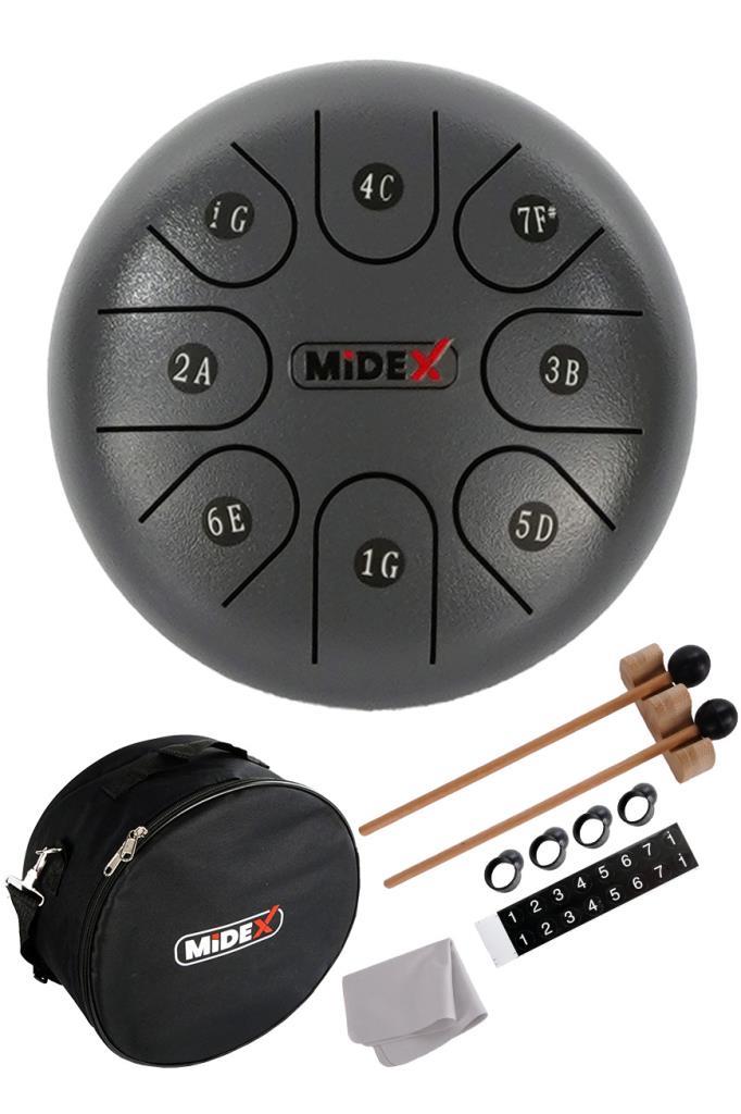 Midex TD-68ASH Çelik Dil Davul Handpan 6 İnç 8 Ton Steel Tongue Drum Full Set